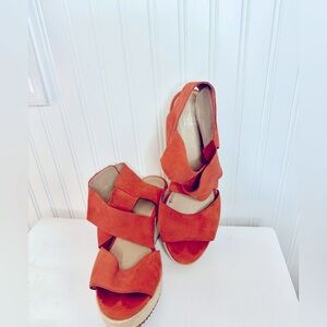 Eileen Fisher Orange Block Heel Sandals